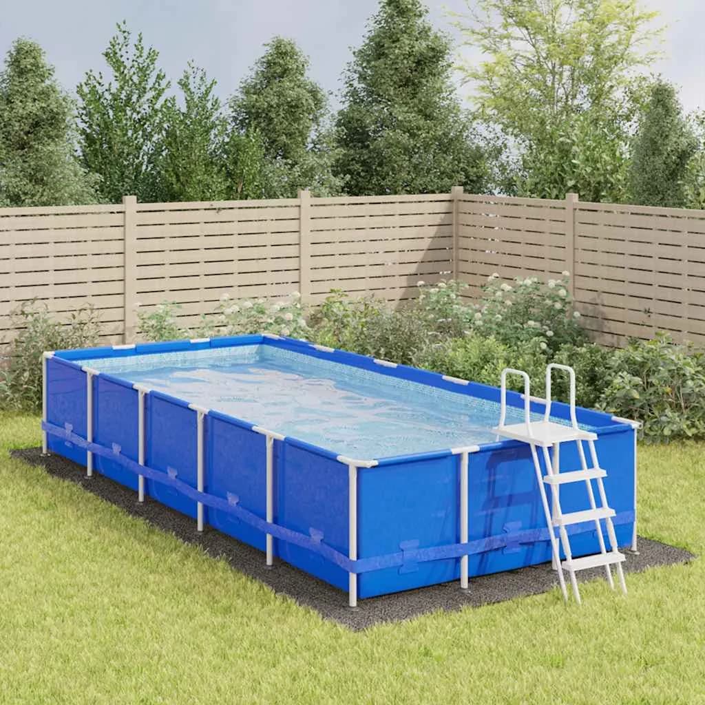 Podloga za bazen svetlo siva 750x370 cm poliestrski geotekstil - slika 1