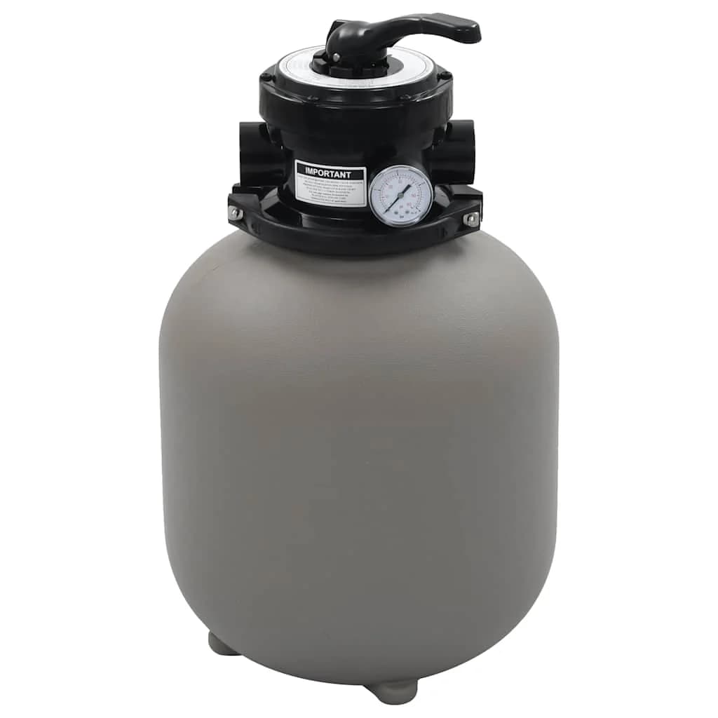 Bazenski peščeni filter s 4-pozicijskim ventilom siv 350 mm - slika 1