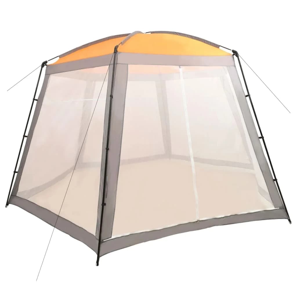 Šotor za bazen iz blaga 500x433x250 cm siv - slika 1