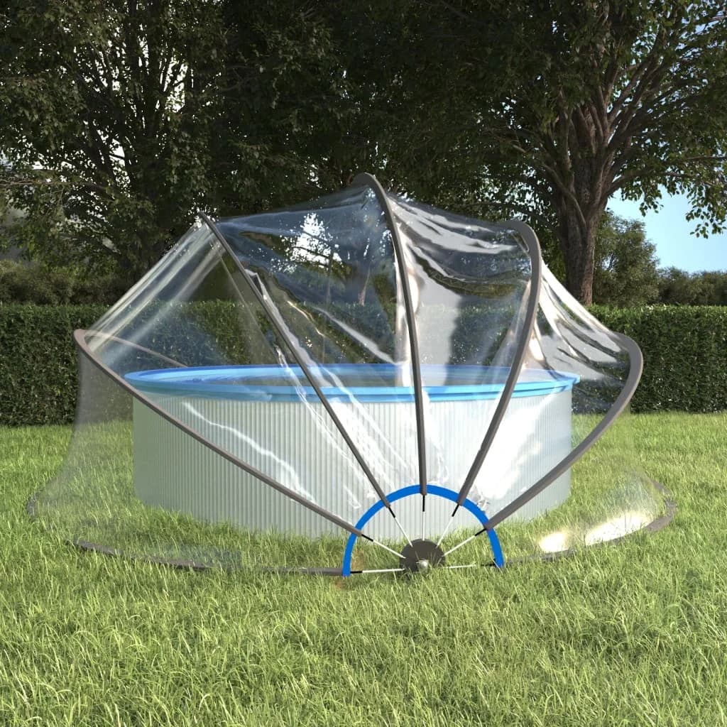 Kupola za bazen okrogla 467x234 cm PVC - slika 1