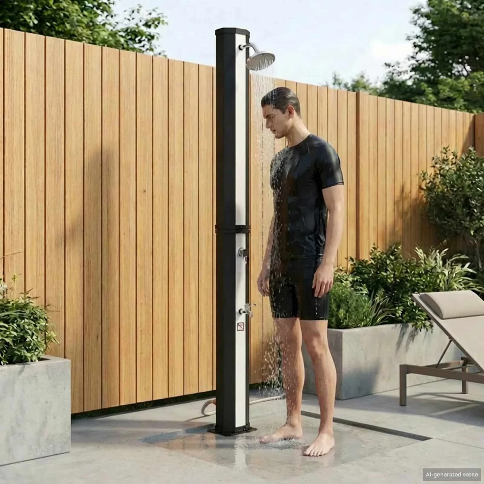 Sončna prha s tušem in pipico 40 l PVC, ABS, Cinkova zlitina - slika 1