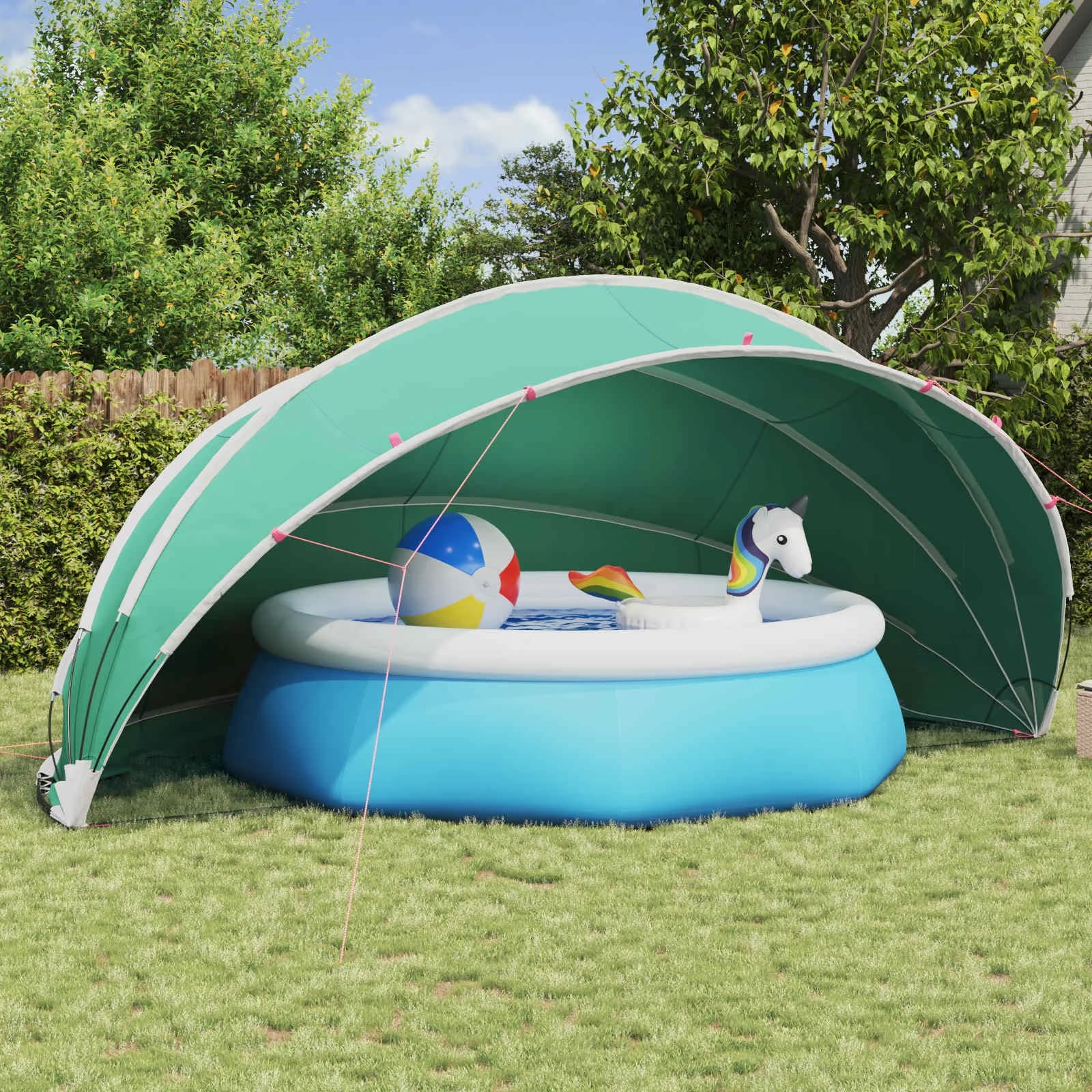 Paviljon za bazen 546 x 516 x 250 cm Morsko zelena - slika 1