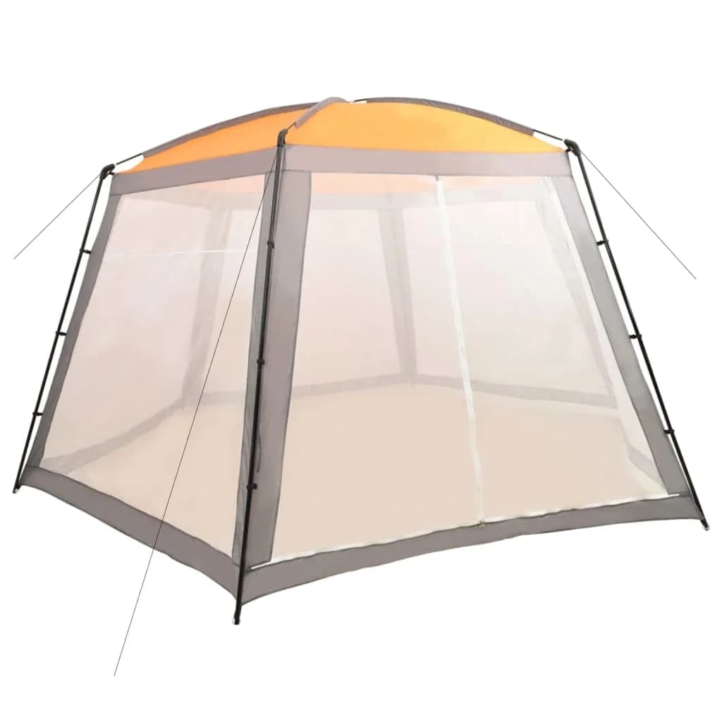 Šotor za bazen iz blaga 590x520x250 cm siv - slika 1
