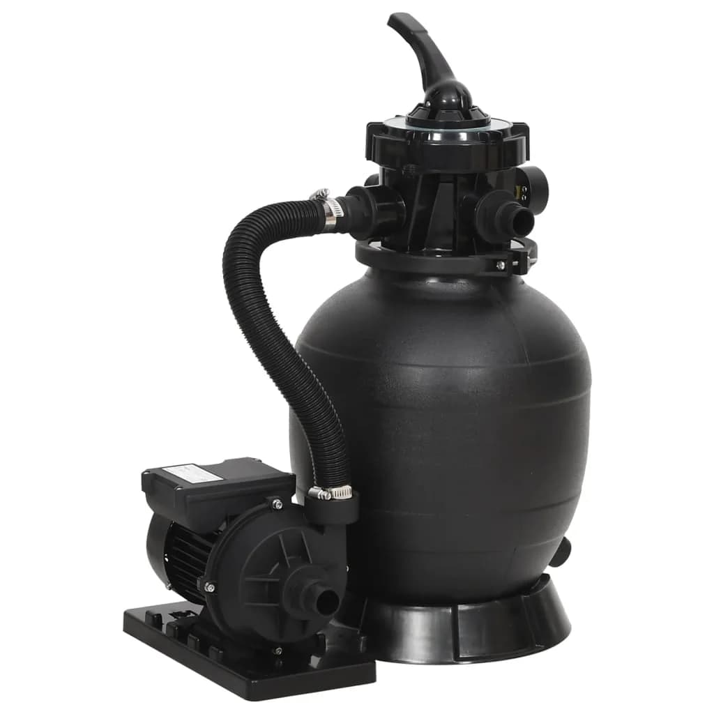 Peščeni filter za bazen s 6-smernim ventilom črn - slika 1