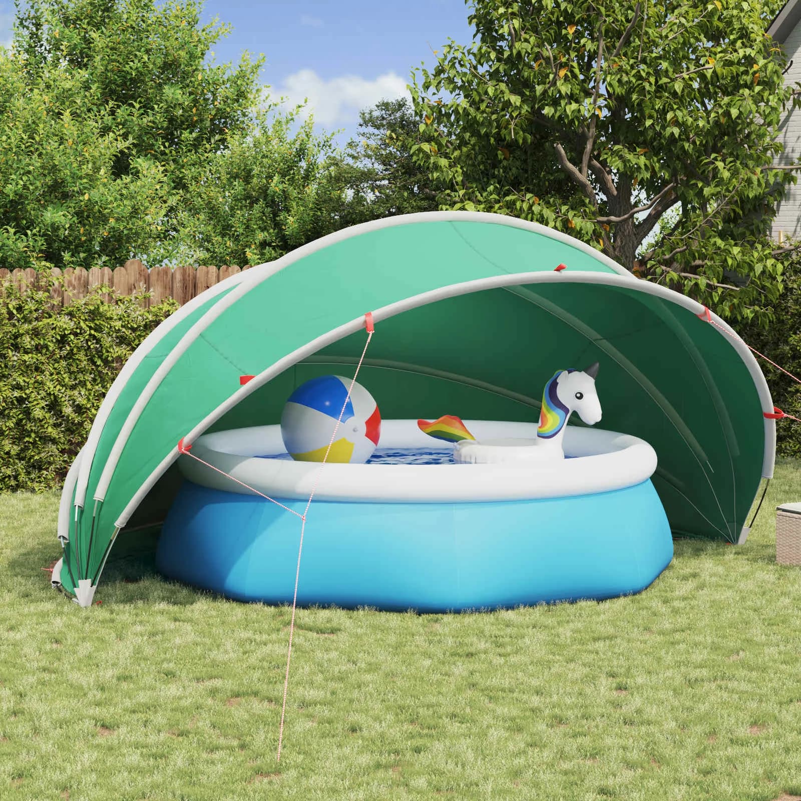 Paviljon za bazen 500 x 500 x 236 cm Morsko zelena - slika 1