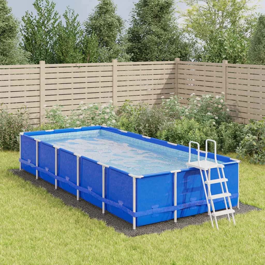 Podloga za bazen svetlo siva 640x321 cm poliestrski geotekstil - slika 1