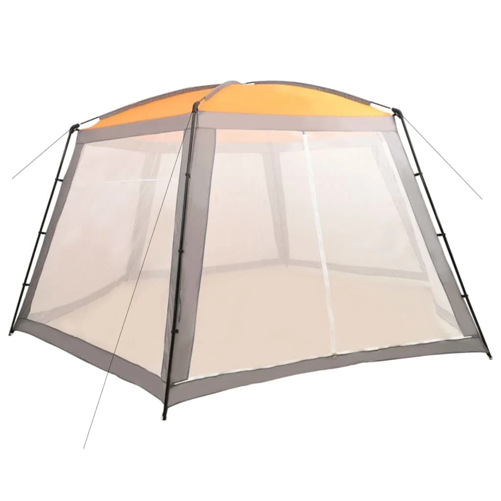 Šotor za bazen iz blaga 660x580x250 cm siv - slika 1