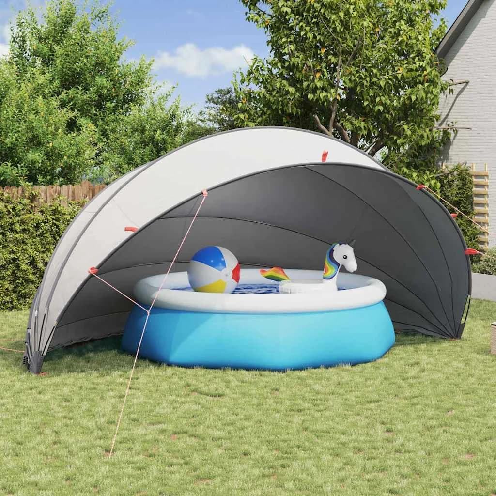 Paviljon za bazen Siva in oranžna 592 x 590 x 275 cm - slika 1