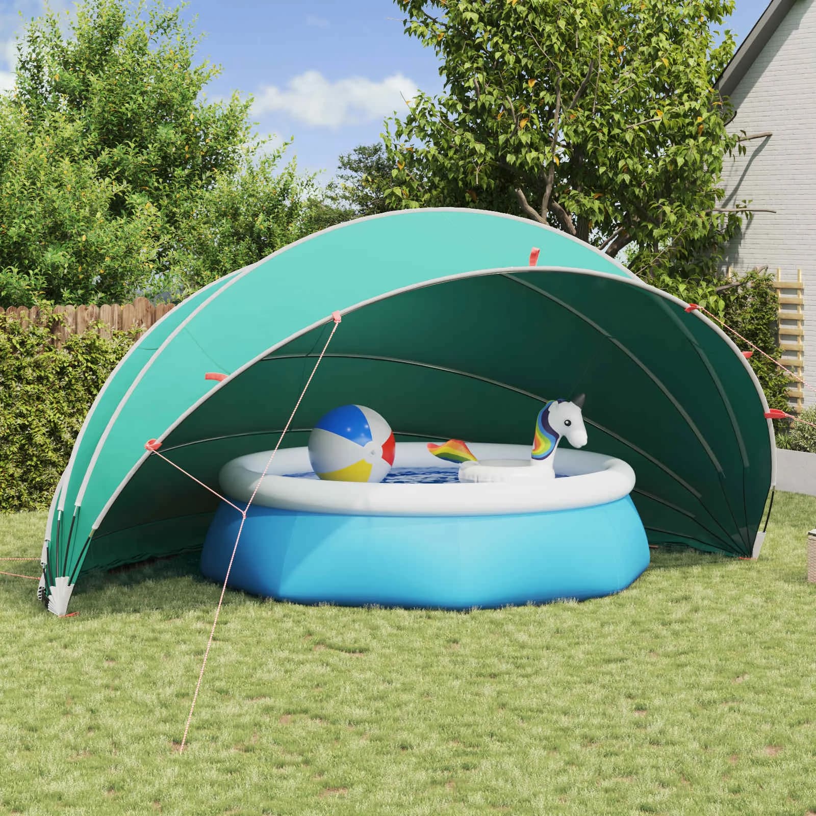Paviljon za bazen 592 x 590 x 275 cm Morsko zelena - slika 1