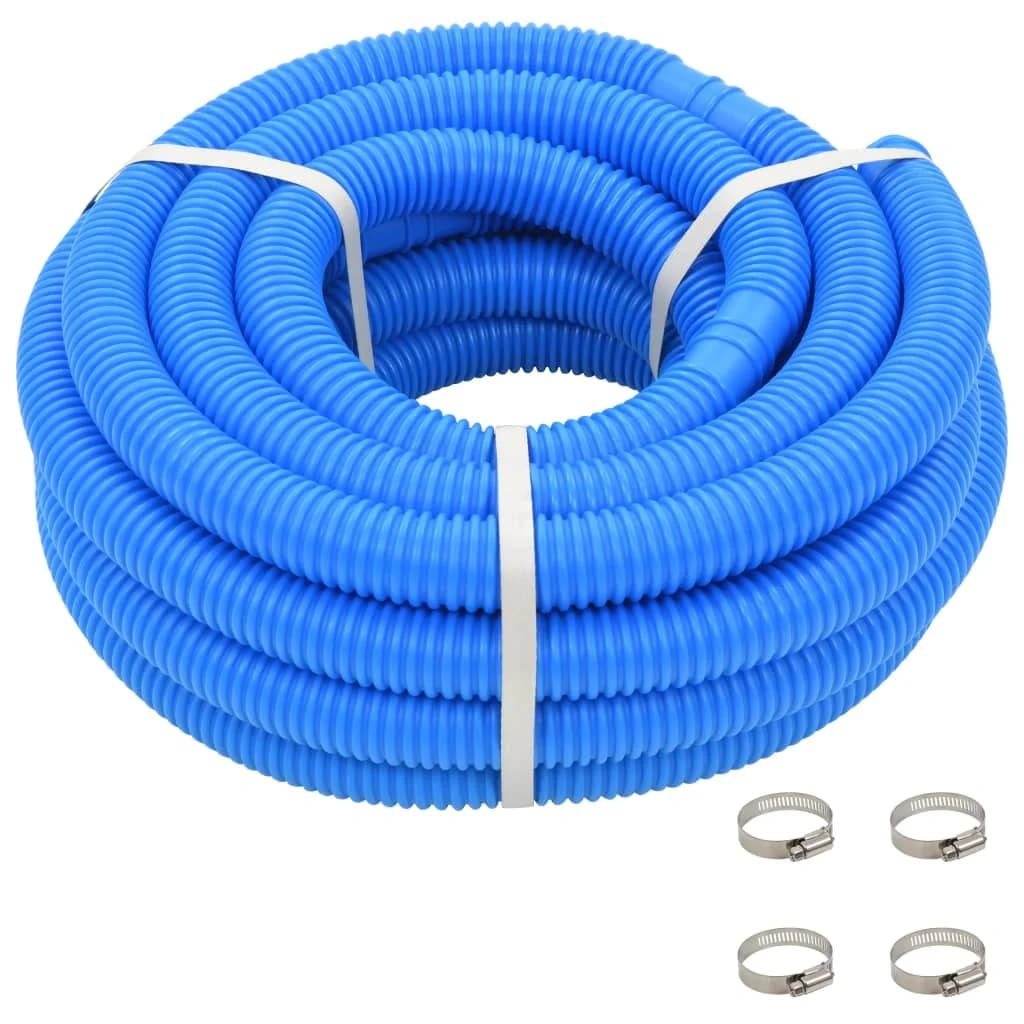 Cev za bazen z objemkami 38 mm 12 m modra - slika 1