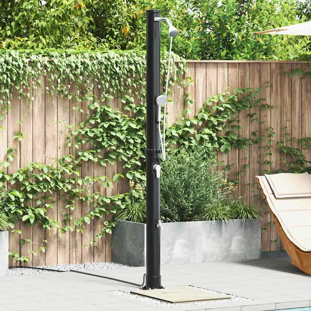 Zunanja sončna prha Črna 217 cm PVC in aluminij - slika 1