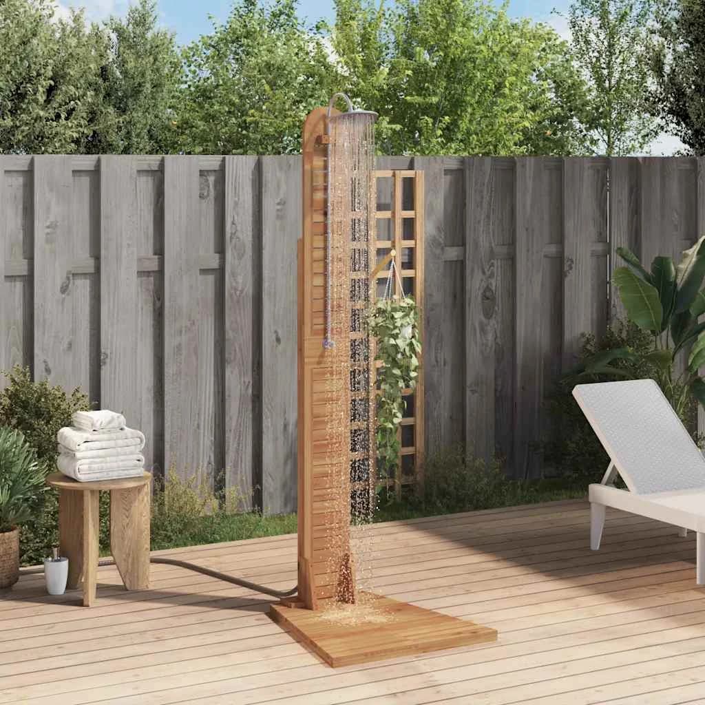 Vrtni tuš iz trdne tikovine 70x75x204 cm - slika 1
